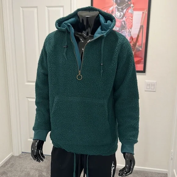 Sherpa half zip hoodie